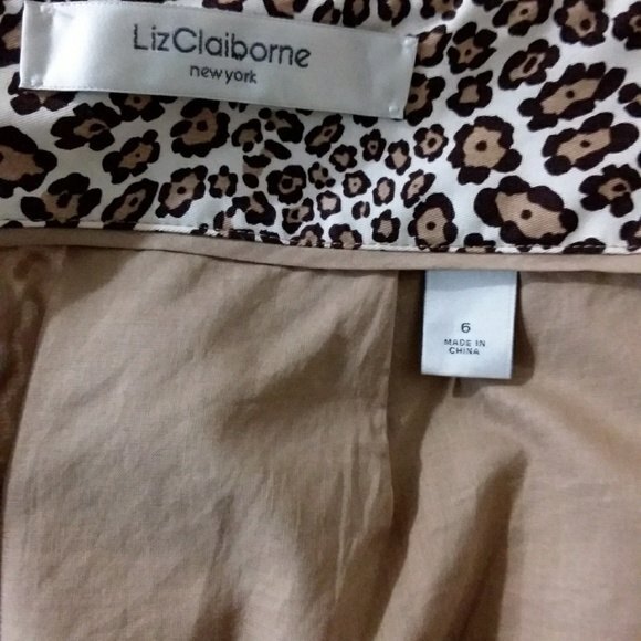 Silk Blend Liz Claiborne Animal Print Pencil Skirt 6 - Picture 3 of 6